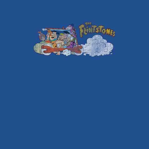 The Flintstones Family Car Distressed T-shirt - Blauw