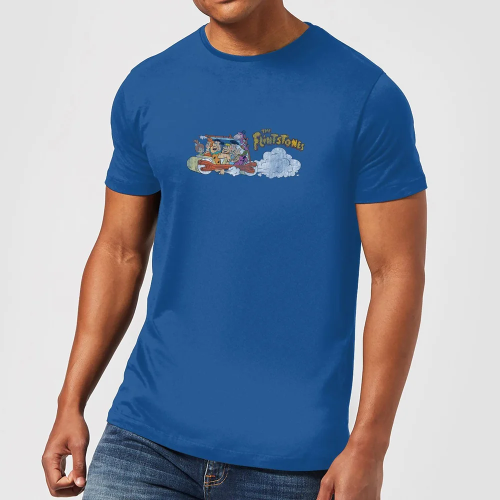 The Flintstones Family Car Distressed T-shirt - Blauw - S Afbeelding 1