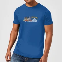 The Flintstones Family Car Distressed T-shirt - Blauw