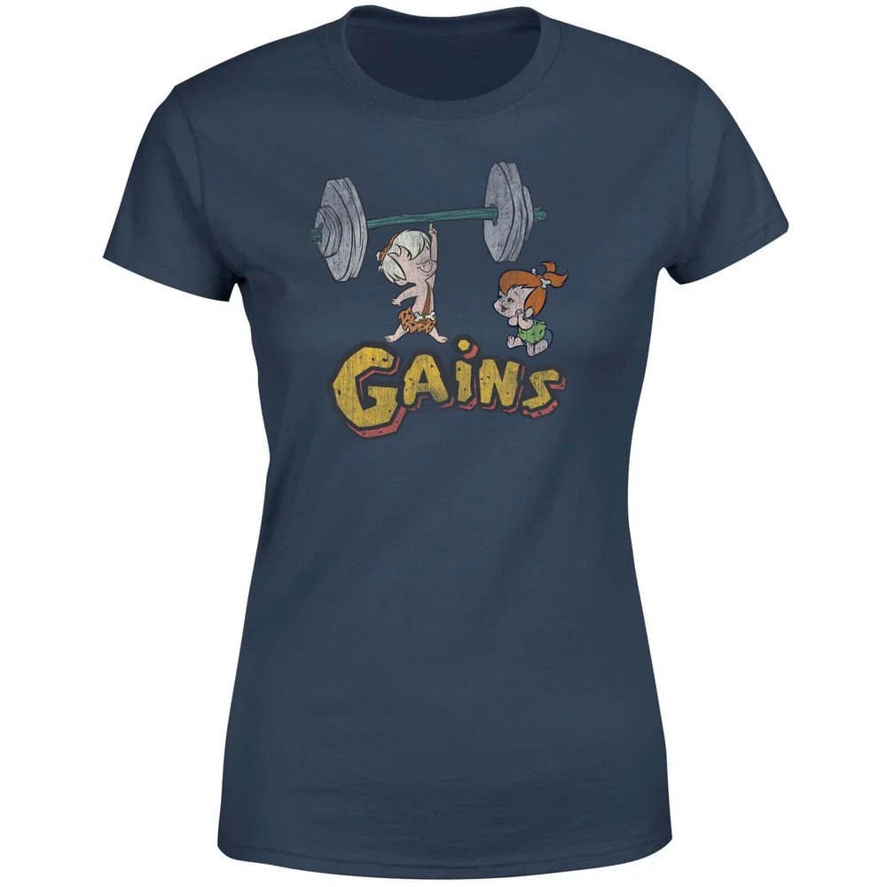 The Flintstones Bamm-Bamm Gains Distressed Dames T-shirt - Navy - S Afbeelding 1