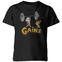 The Flintstones Bamm-Bamm Gains Distressed Kinder T-shirt - Zwart - undefined undefined