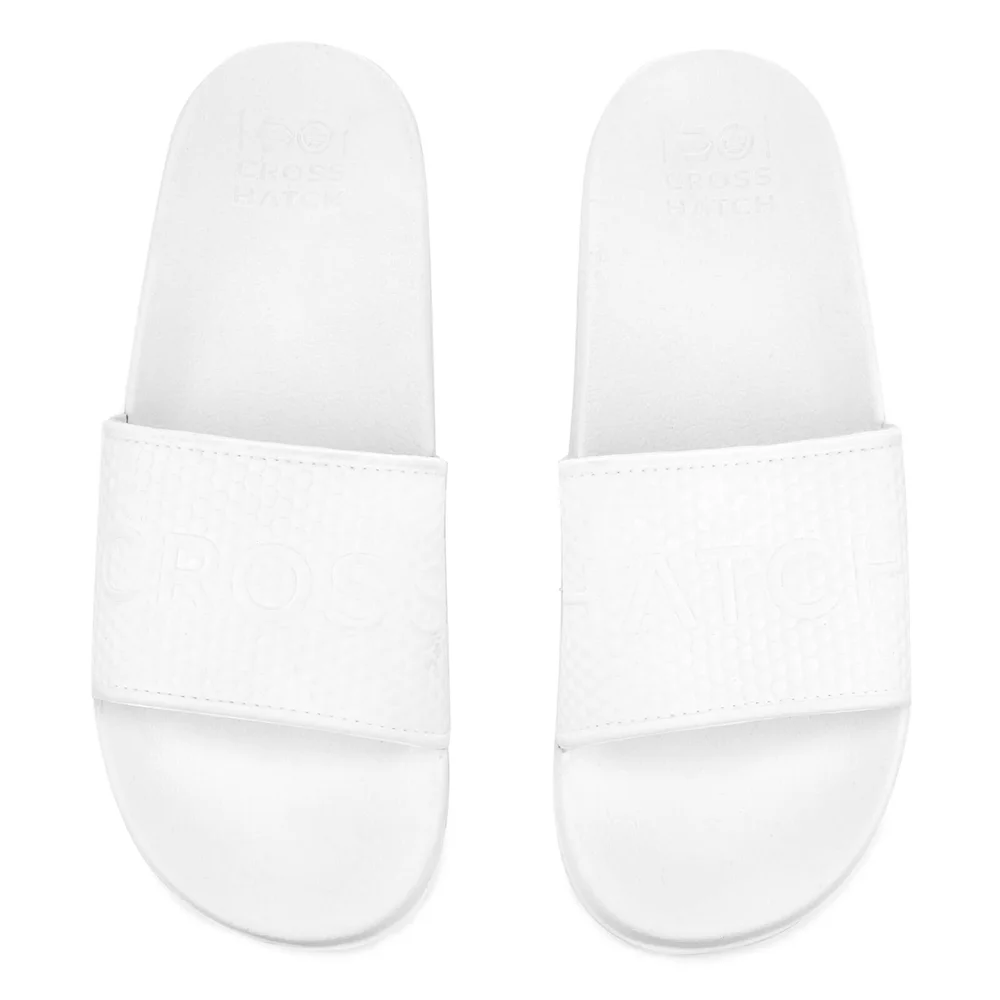 Crosshatch Men's Tulum Sliders - White - UK 6-7 - Wit Afbeelding 1