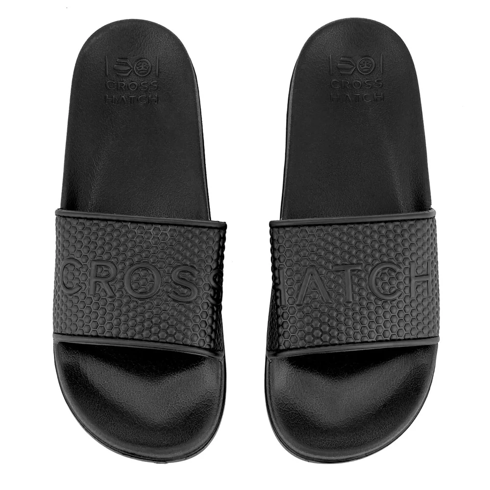Crosshatch Men's Tulum Sliders - Black - UK 6-7 - Zwart Afbeelding 1