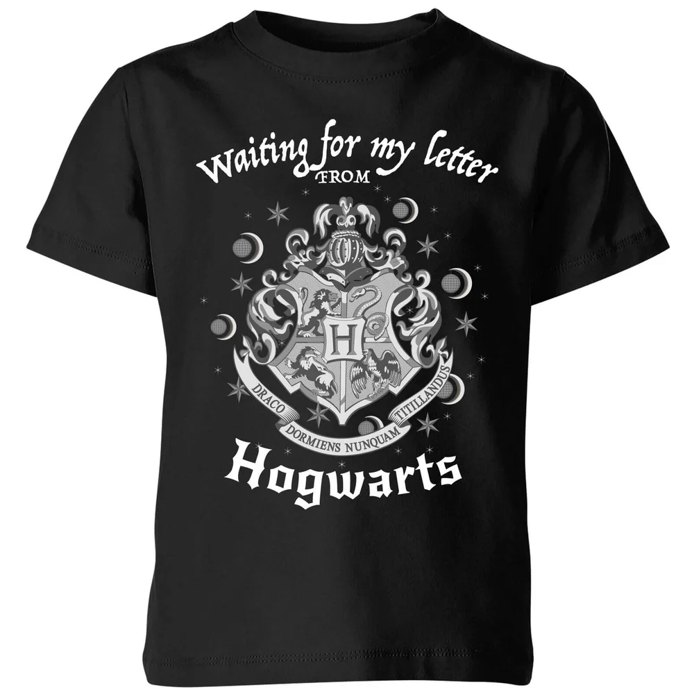 Harry Potter Waiting For My Letter Kinder T-shirt - Zwart - 98/104 (3-4 jaar) Afbeelding 1