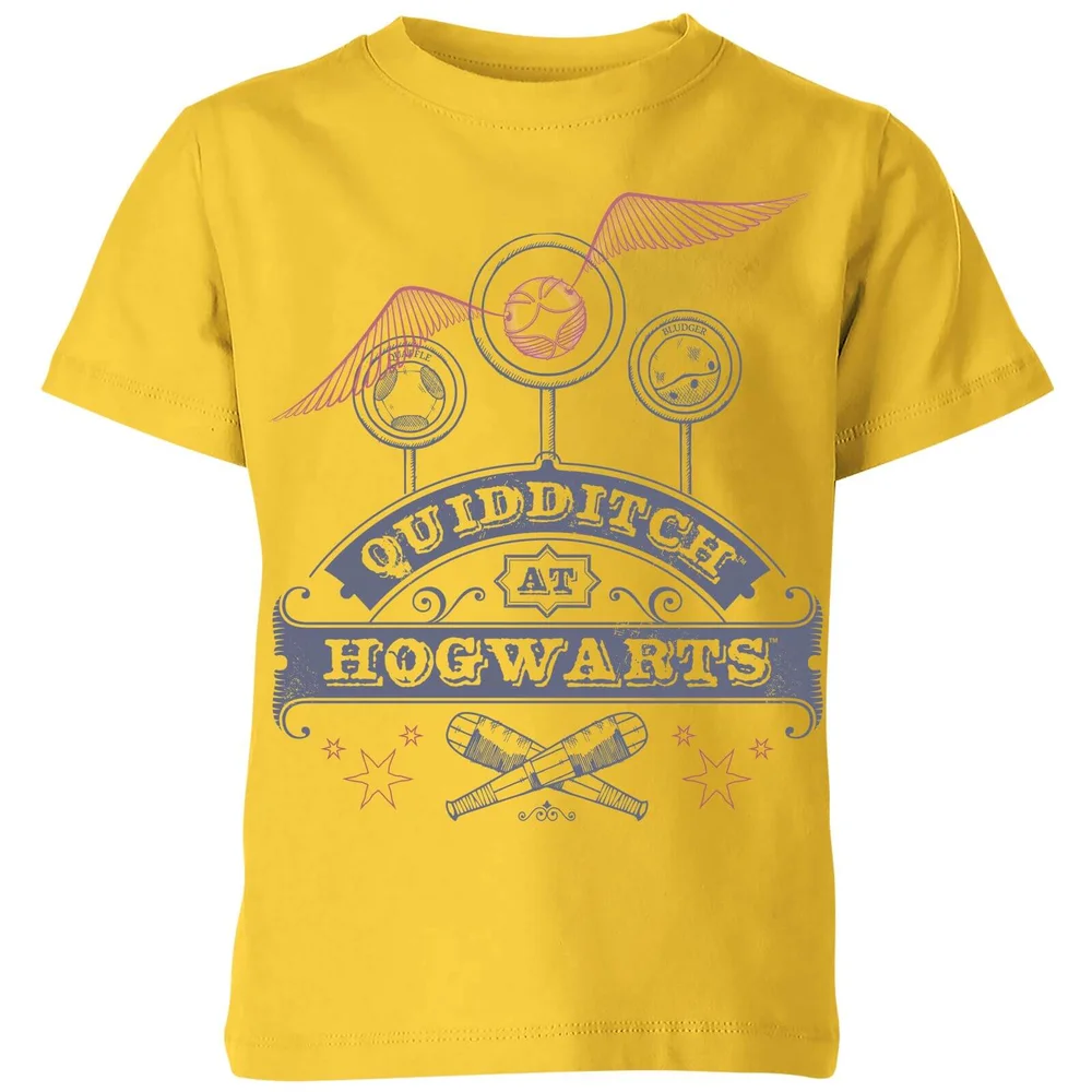 Harry Potter Quidditch at Hogwarts Kinder T-shirt - Geel - 134/140 (9-10 jaar) Afbeelding 1