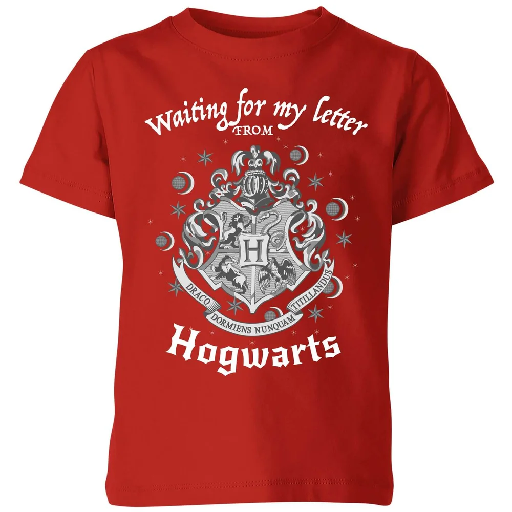 Harry Potter Waiting For My Letter Kinder T-shirt - Rood - 98/104 (3-4 jaar) Afbeelding 1