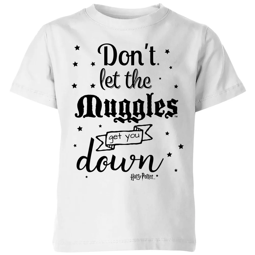 Harry Potter Don't Let The Muggles Get You Down Kinder T-shirt - Wit - 98/104 (3-4 jaar) Afbeelding 1