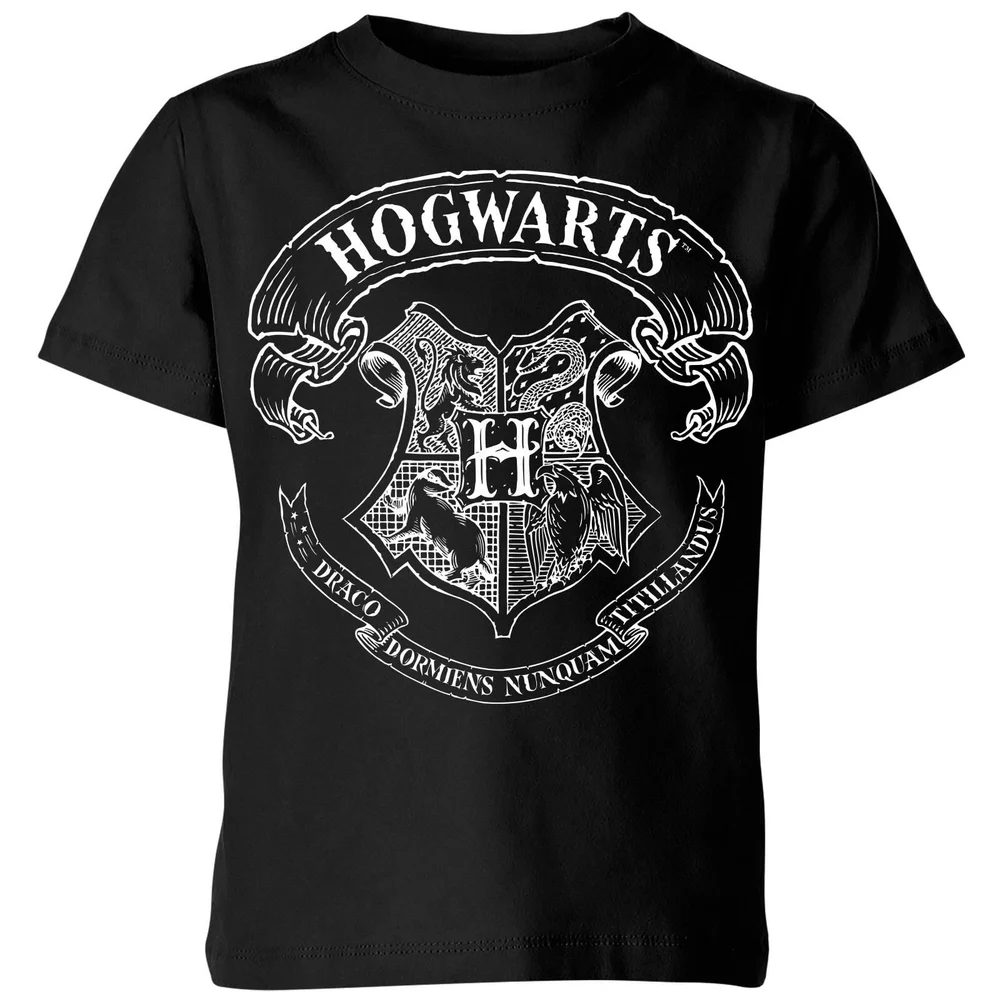 Harry Potter Hogwarts Crest Kinder T-shirt - Zwart - 98/104 (3-4 jaar) Afbeelding 1