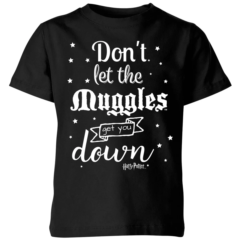Harry Potter Don't Let The Muggles Get You Down Kinder T-shirt - Zwart - 98/104 (3-4 jaar) Afbeelding 1