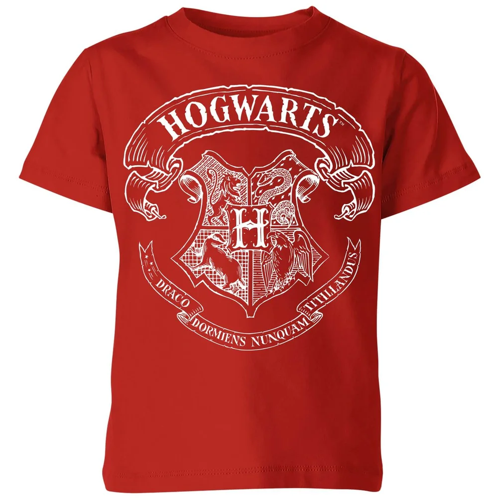Harry Potter Hogwarts Crest Kinder T-shirt - Rood - 98/104 (3-4 jaar) Afbeelding 1