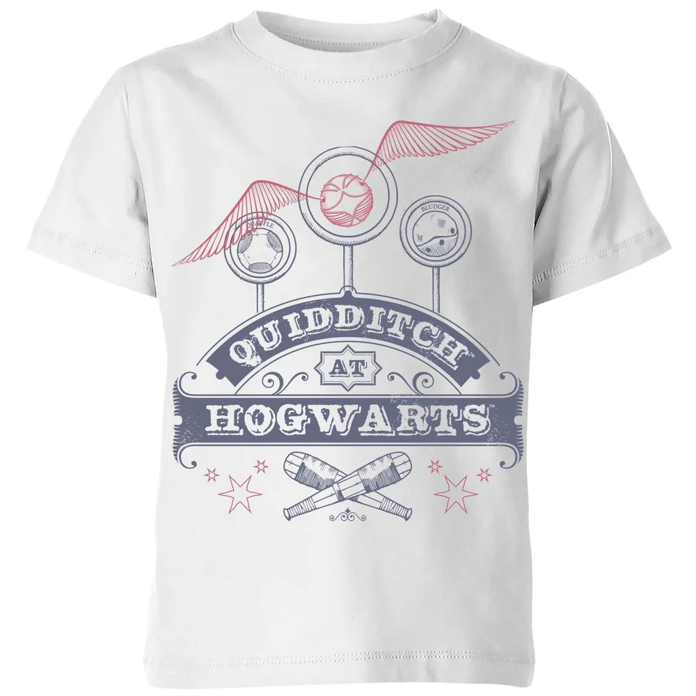 Harry Potter Quidditch at Hogwarts Kinder T-shirt - Wit - 98/104 (3-4 jaar) Afbeelding 1