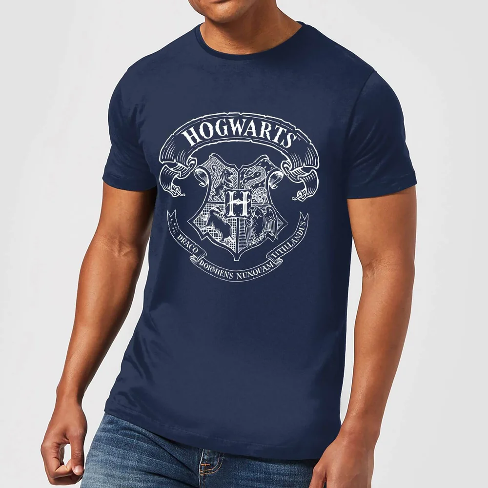 Harry Potter Hogwarts Crest T-shirt - Navy - S Afbeelding 1