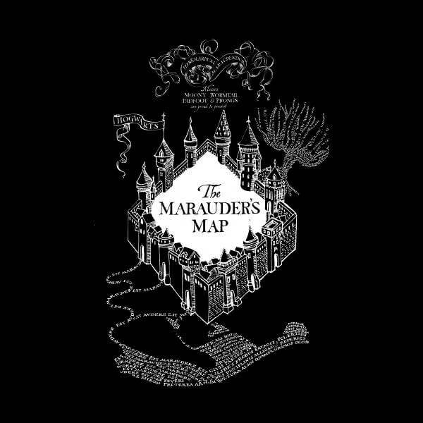 Harry Potter The Marauders Map Dames T-shirt - Zwart