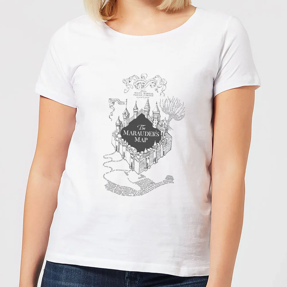 Harry Potter The Marauders Map Dames T-shirt - Wit - S Afbeelding 1