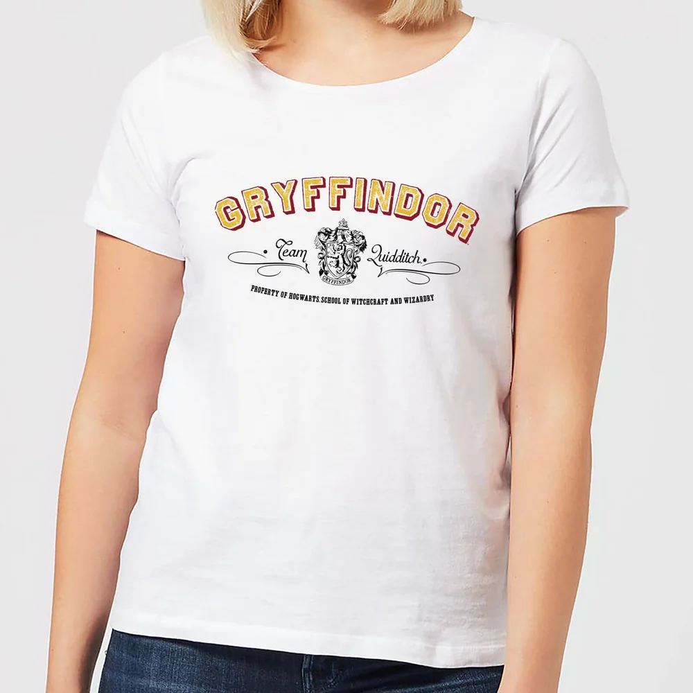 Harry Potter Gryffindor Team Quidditch Dames T-shirt - Wit - S Afbeelding 1