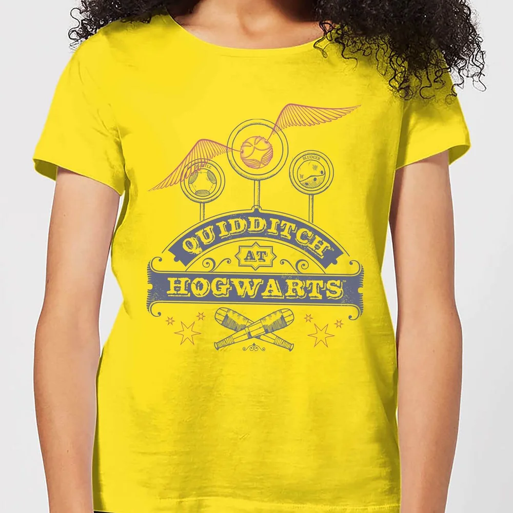 Harry Potter Quidditch at Hogwarts Dames T-shirt - Geel - L Afbeelding 1