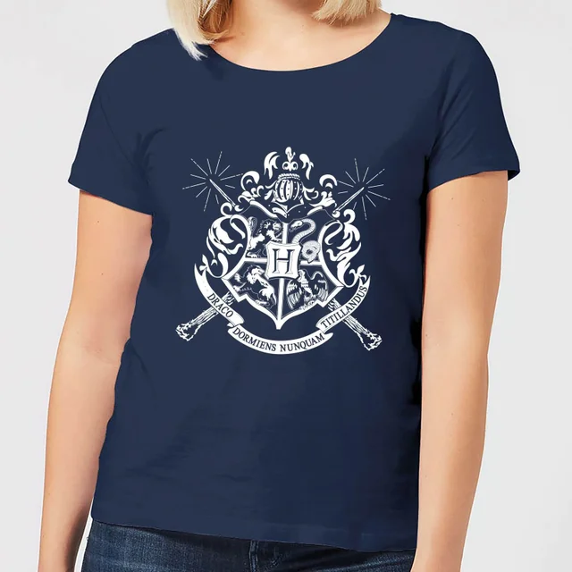 Harry Potter Hogwarts Dames T-shirt - Navy