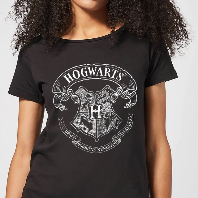 Harry Potter Hogwarts Crest Dames T-shirt - Zwart
