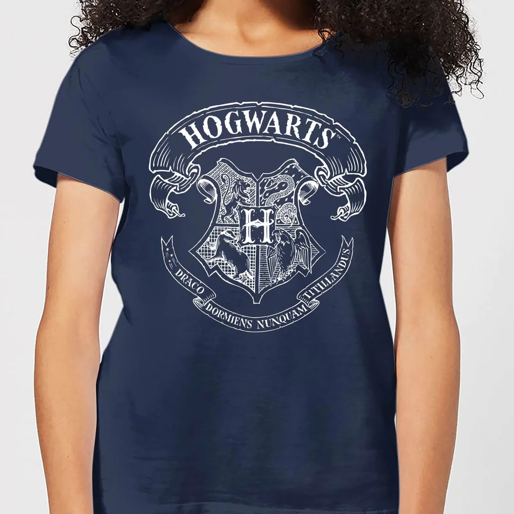 Harry Potter Hogwarts Crest Dames T-shirt - Navy - S Afbeelding 1