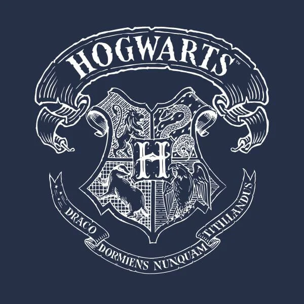 Harry Potter Hogwarts Crest Dames T-shirt - Navy