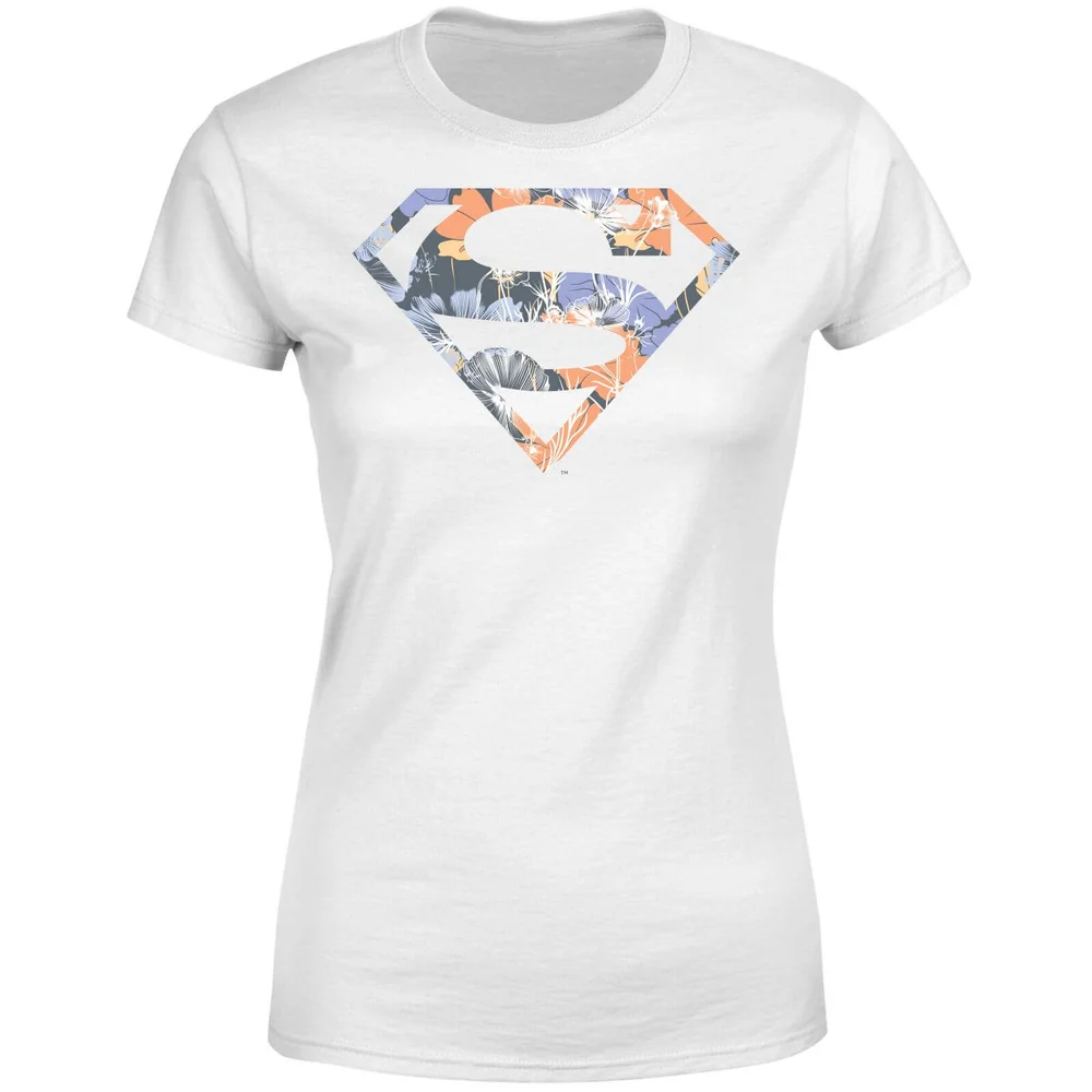 DC Originals Floral Superman Dames T-shirt - Wit - S Afbeelding 1