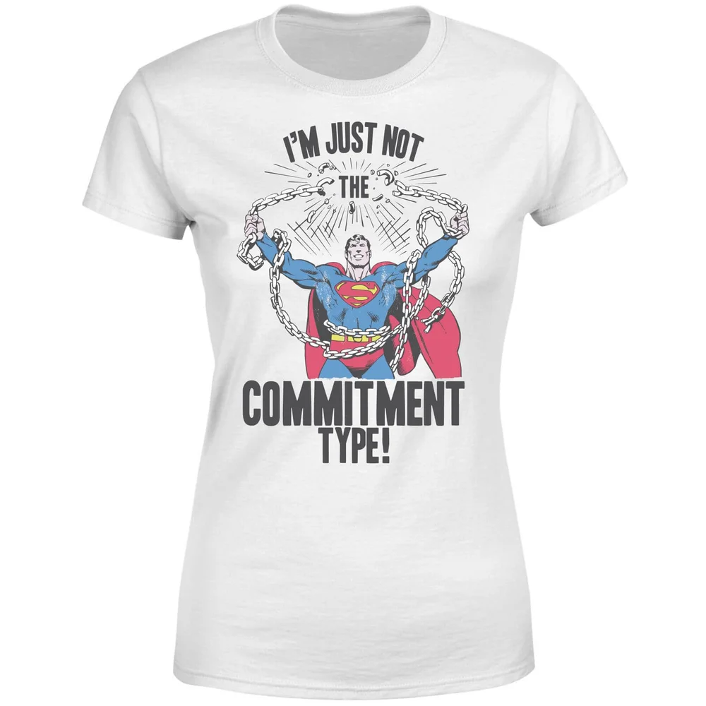 DC Originals Superman Commitment Type Dames T-shirt - Wit - S Afbeelding 1
