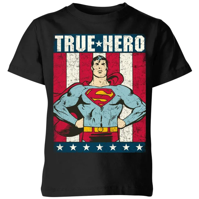 DC Originals Superman True Hero Kinder T-shirt - Zwart