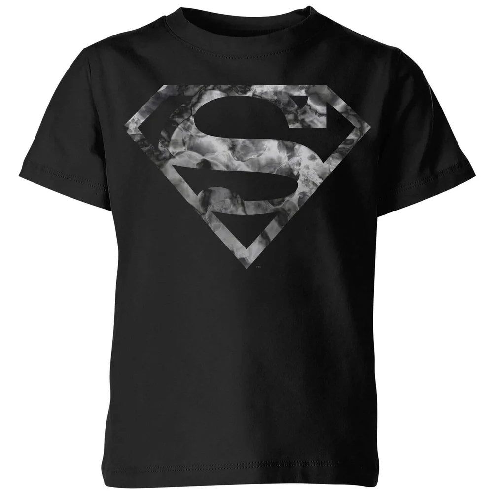 DC Originals Marble Superman Logo Kinder T-shirt - Zwart - 98/104 (3-4 jaar) Afbeelding 1