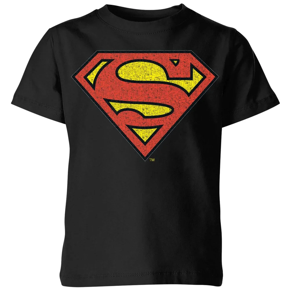 Originals Official Superman Crackle Logo Kids' T-Shirt - Black - 98/104 (3-4 jaar) Afbeelding 1