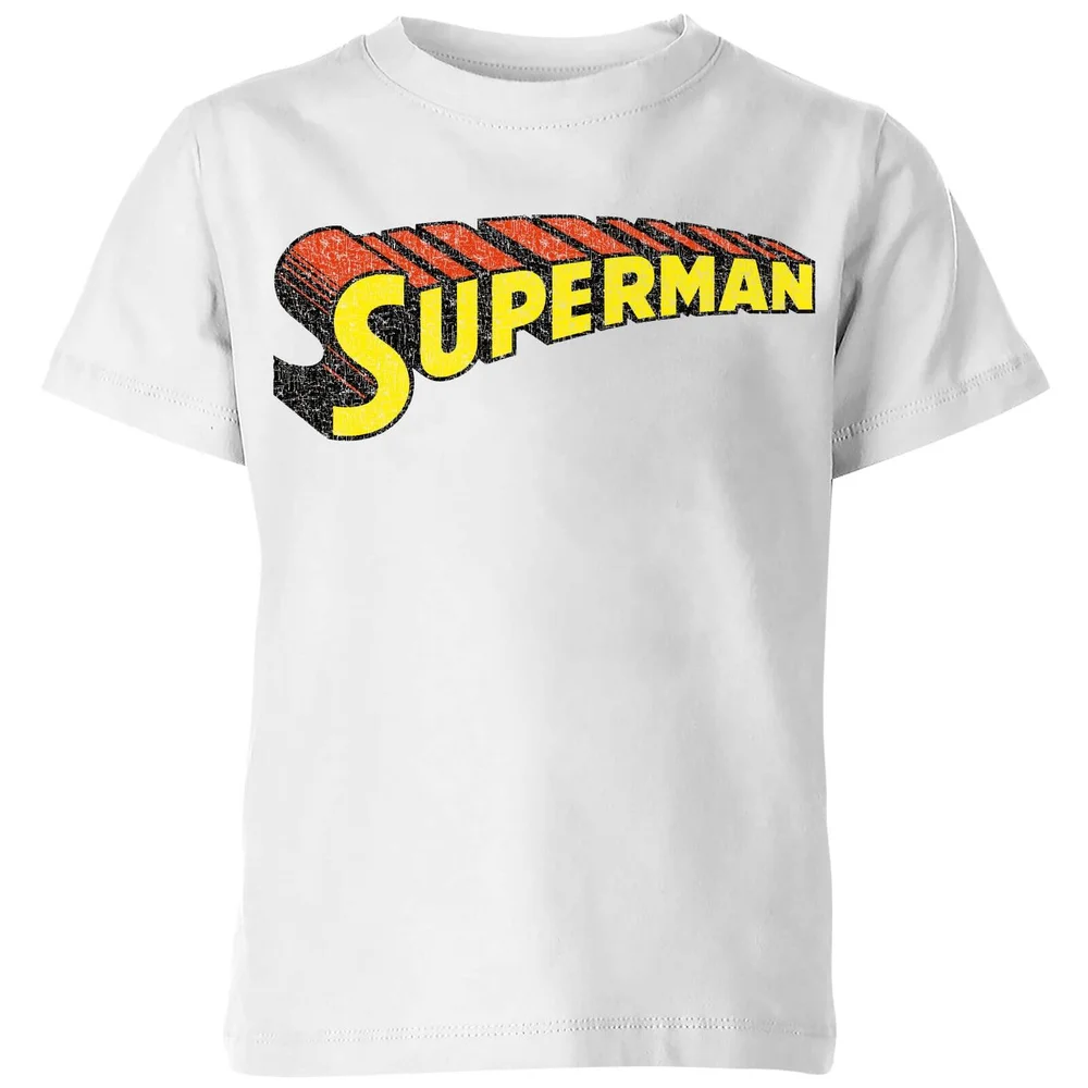 DC Superman Telescopic Crackle Logo Kids' T-Shirt - White - 98/104 (3-4 jaar) Afbeelding 1