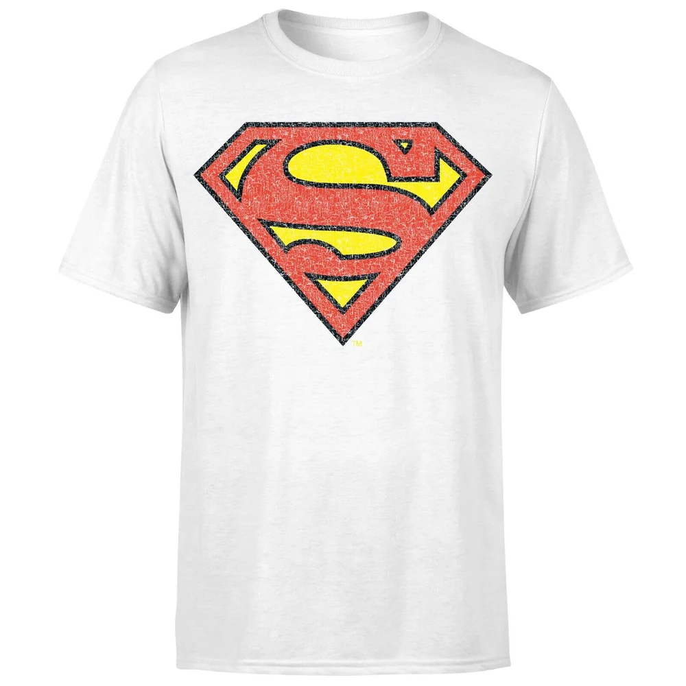 Originals Official Superman Crackle Logo Men's T-Shirt - White - S Afbeelding 1