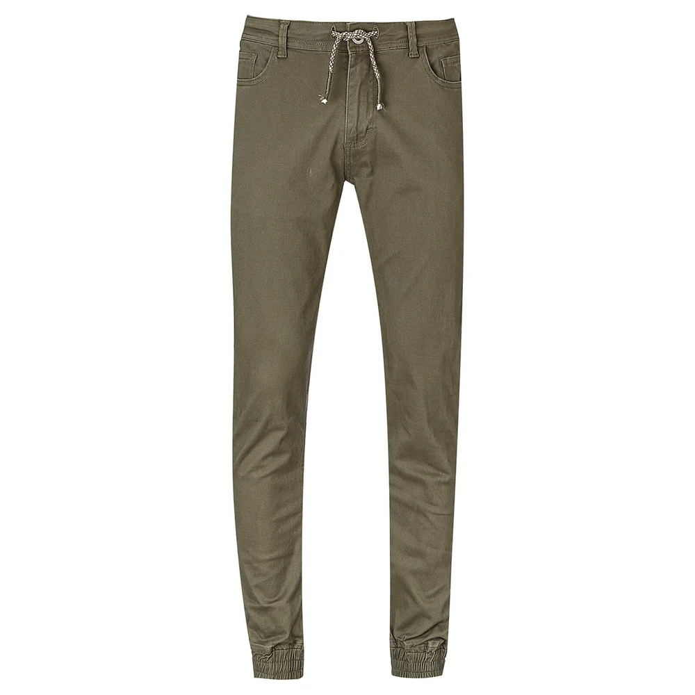 Threadbare Men's Jeffery Cuffed Chinos - Khaki - W30/L32 - Groen Afbeelding 1