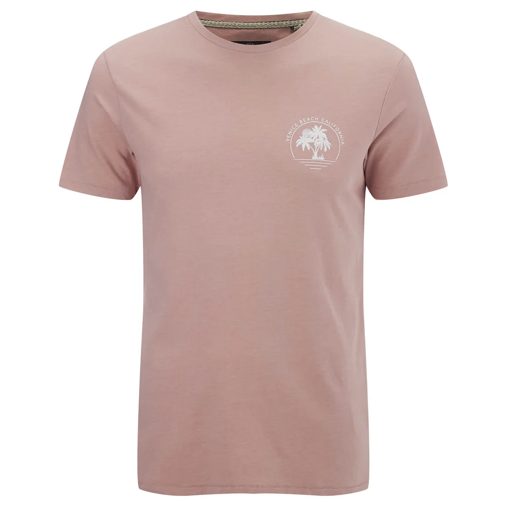 Threadbare Men's Venice Beach T-Shirt - Blush Pink Marl - S - Roze Afbeelding 1
