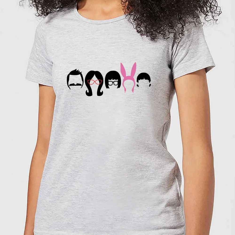 Bobs Burgers Hair Silhouette Dames T-shirt - Grijs - XS - Grijs Afbeelding 1