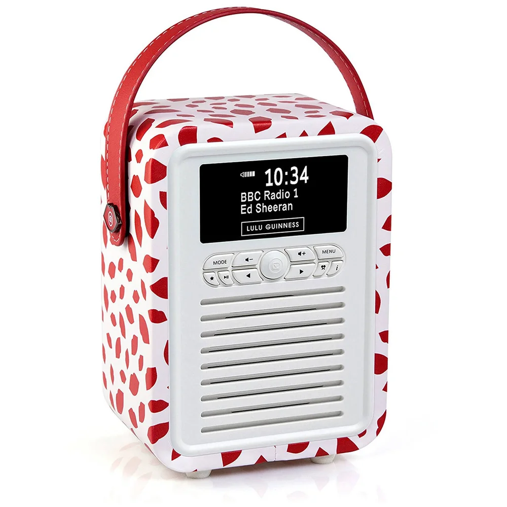 VQ Retro Mini DAB & DAB+ Digital Radio with FM, Bluetooth and Alarm Clock - Lulu Guinness Red Lips Afbeelding 1