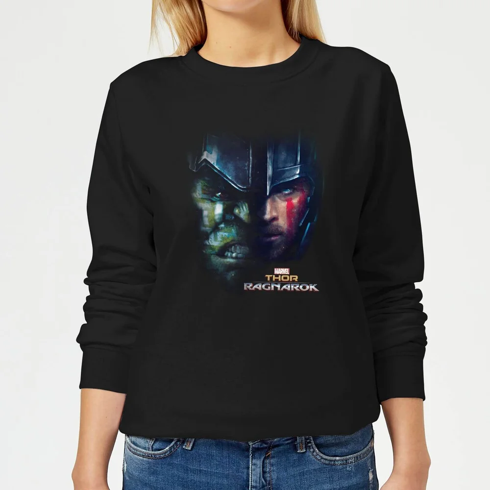 Marvel Thor Ragnarok Split Face Dames Trui - Zwart - S Afbeelding 1