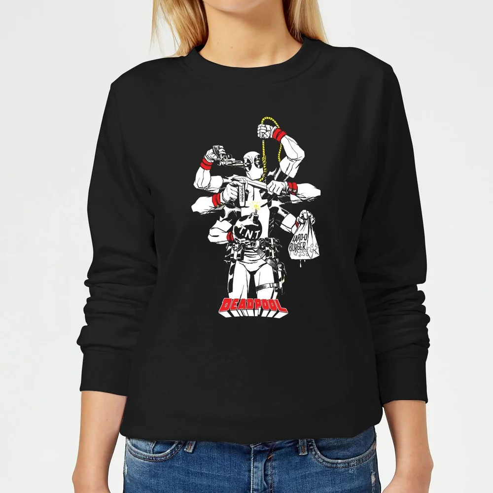 Marvel Deadpool Multitasking Dames Trui - Zwart - S Afbeelding 1