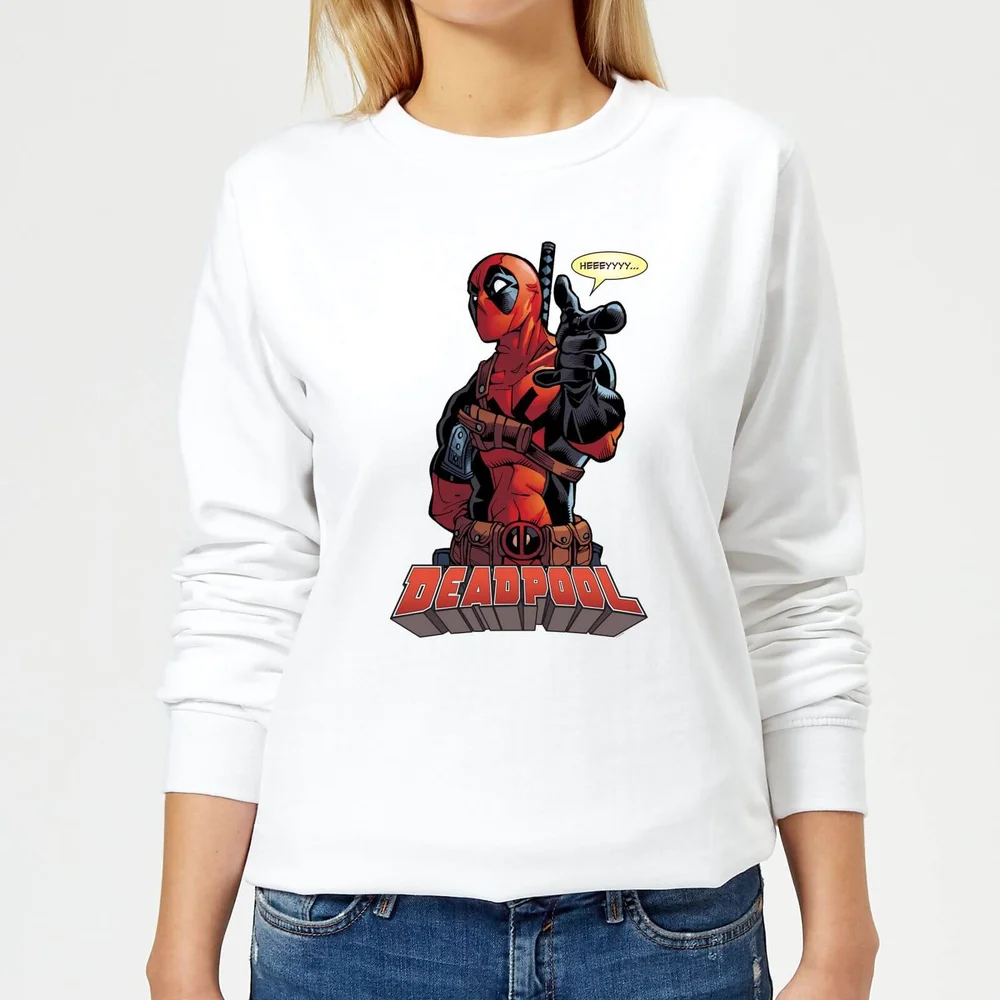 Marvel Deadpool Hey You Dames Trui - Wit - S - Wit Afbeelding 1