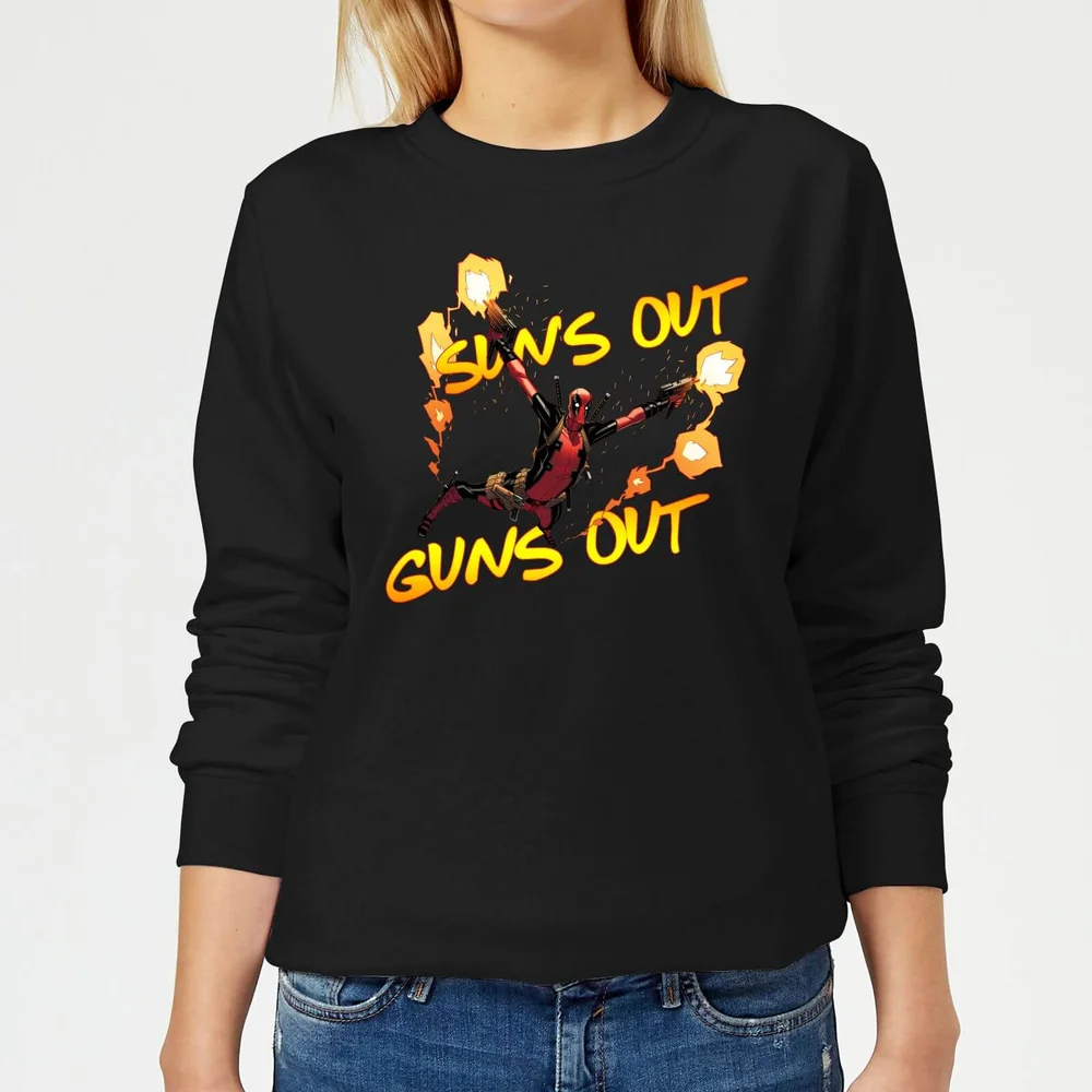 Marvel Deadpool Suns Out Guns Out Dames Trui - Zwart - S Afbeelding 1