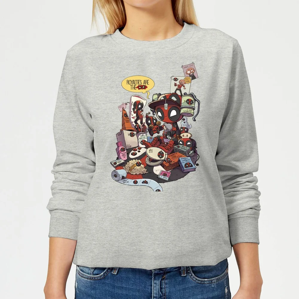 Marvel Deadpool Merchandise Royalties Dames Trui - Grijs - 3XL - Grijs Afbeelding 1