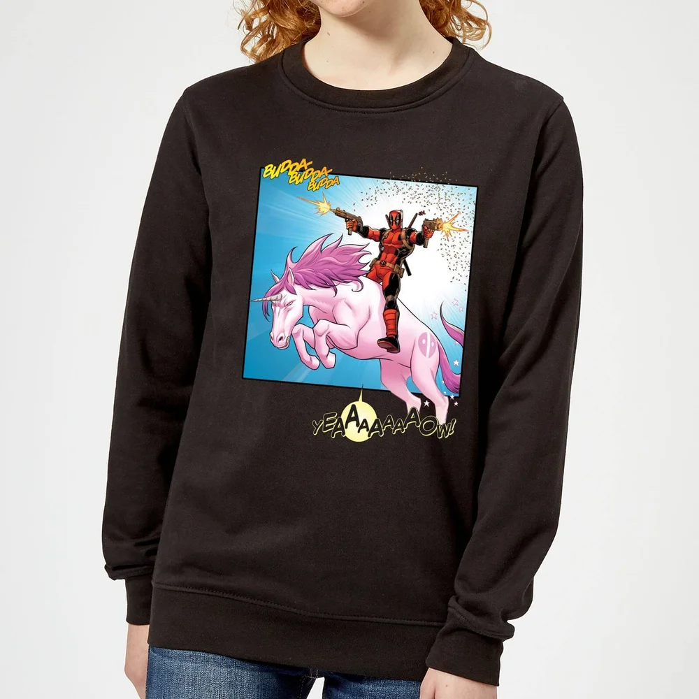 Marvel Deadpool Unicorn Battle Dames Trui - Zwart - S Afbeelding 1