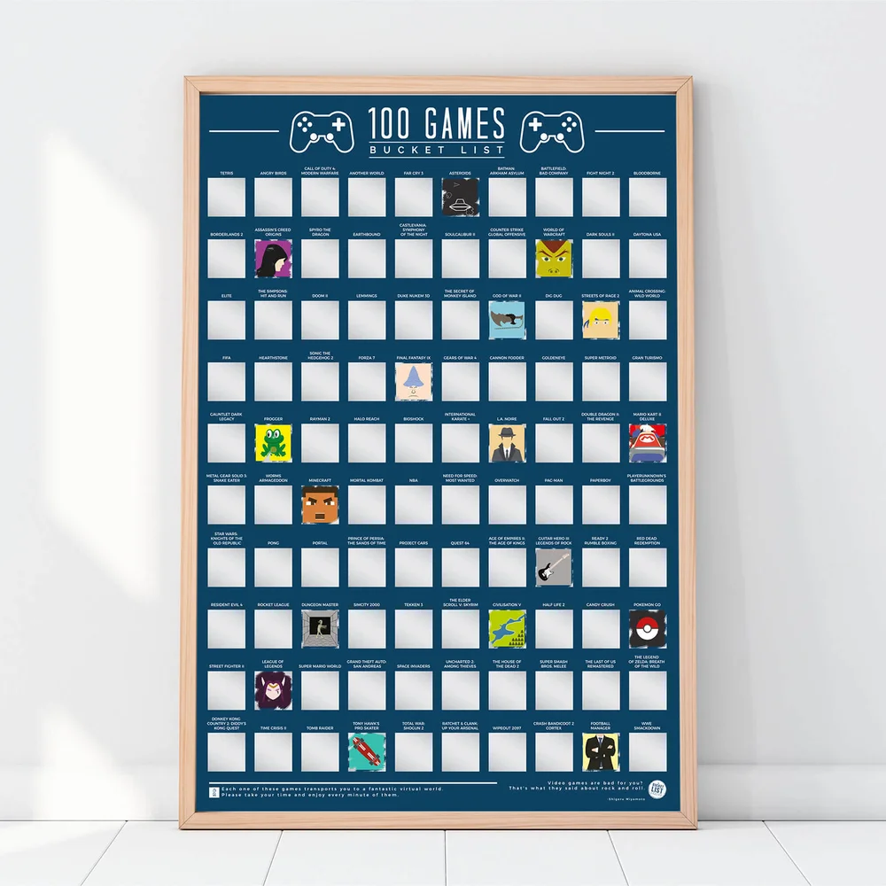 Bucketlistposter met 100 games Afbeelding 1