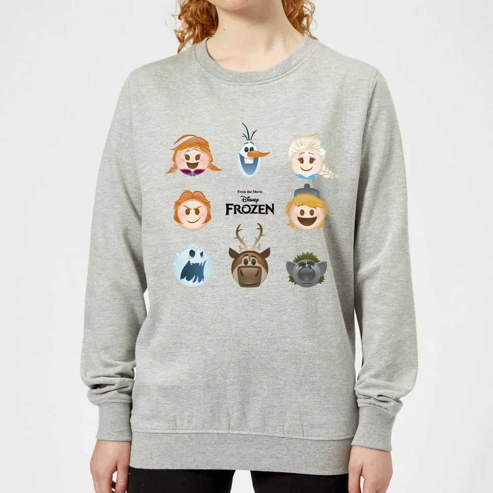 Frozen Emoji Heads Dames Trui - Grijs - 3XL - Grijs Afbeelding 1