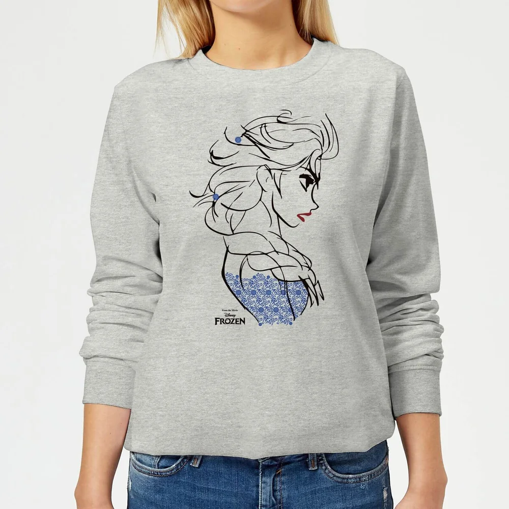 Frozen Elsa Sketch Strong Dames Trui - Grijs - 3XL Afbeelding 1