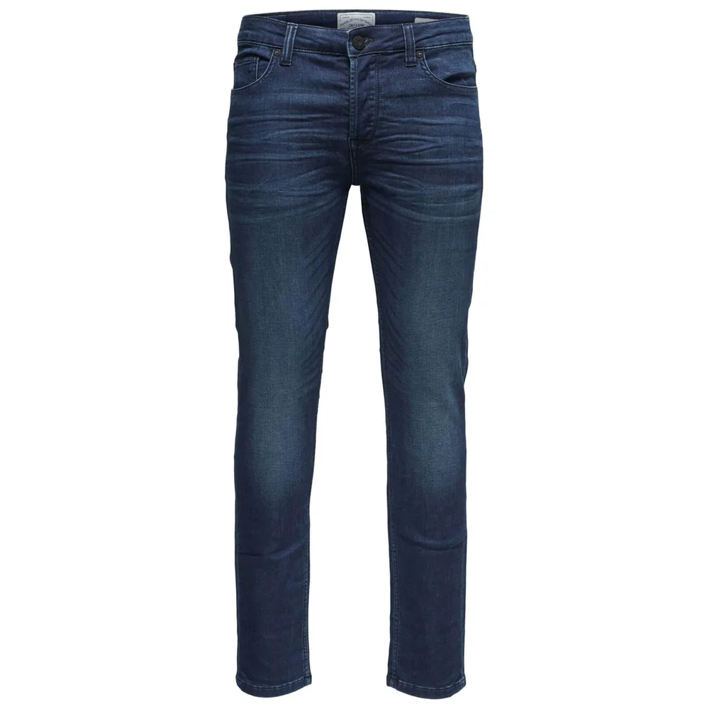 Only & Sons Men's Loom 0431 Slim Fit Jeans - Dark Blue Denim - W30/L30 - Blauw Afbeelding 1