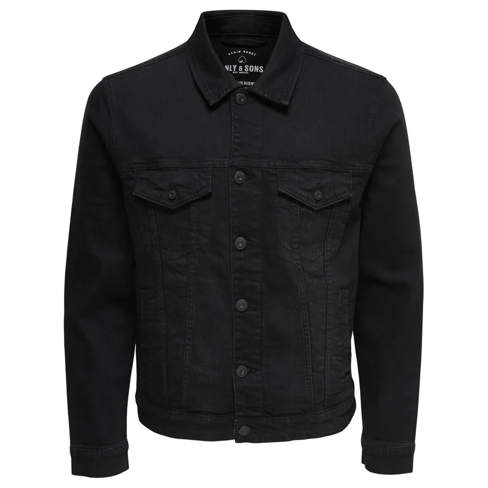 Only & Sons Men's Coin Denim Jacket - Black Denim - S - Zwart Afbeelding 1