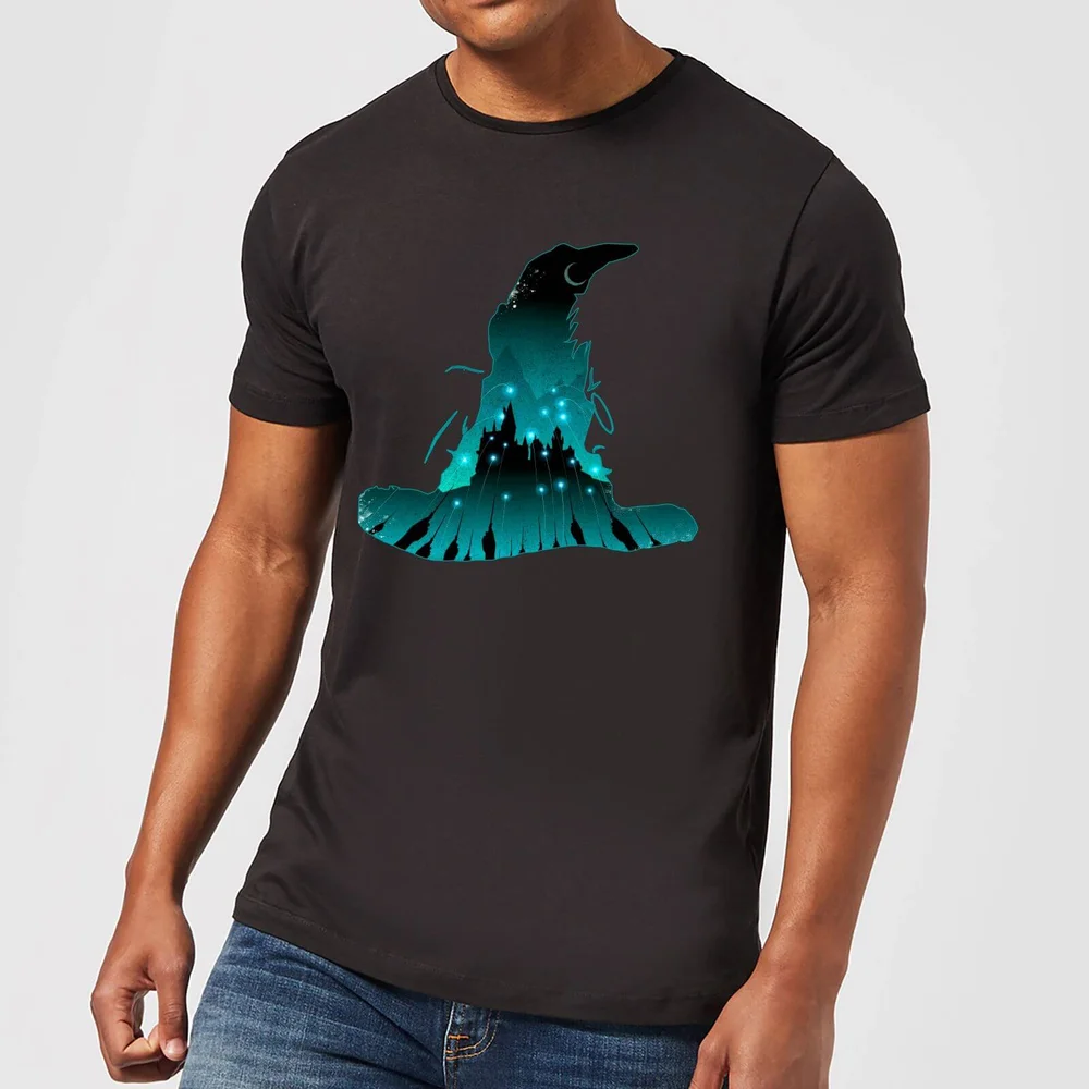 Harry Potter Hogwarts Silhouette T-shirt - Zwart - S - Zwart Afbeelding 1