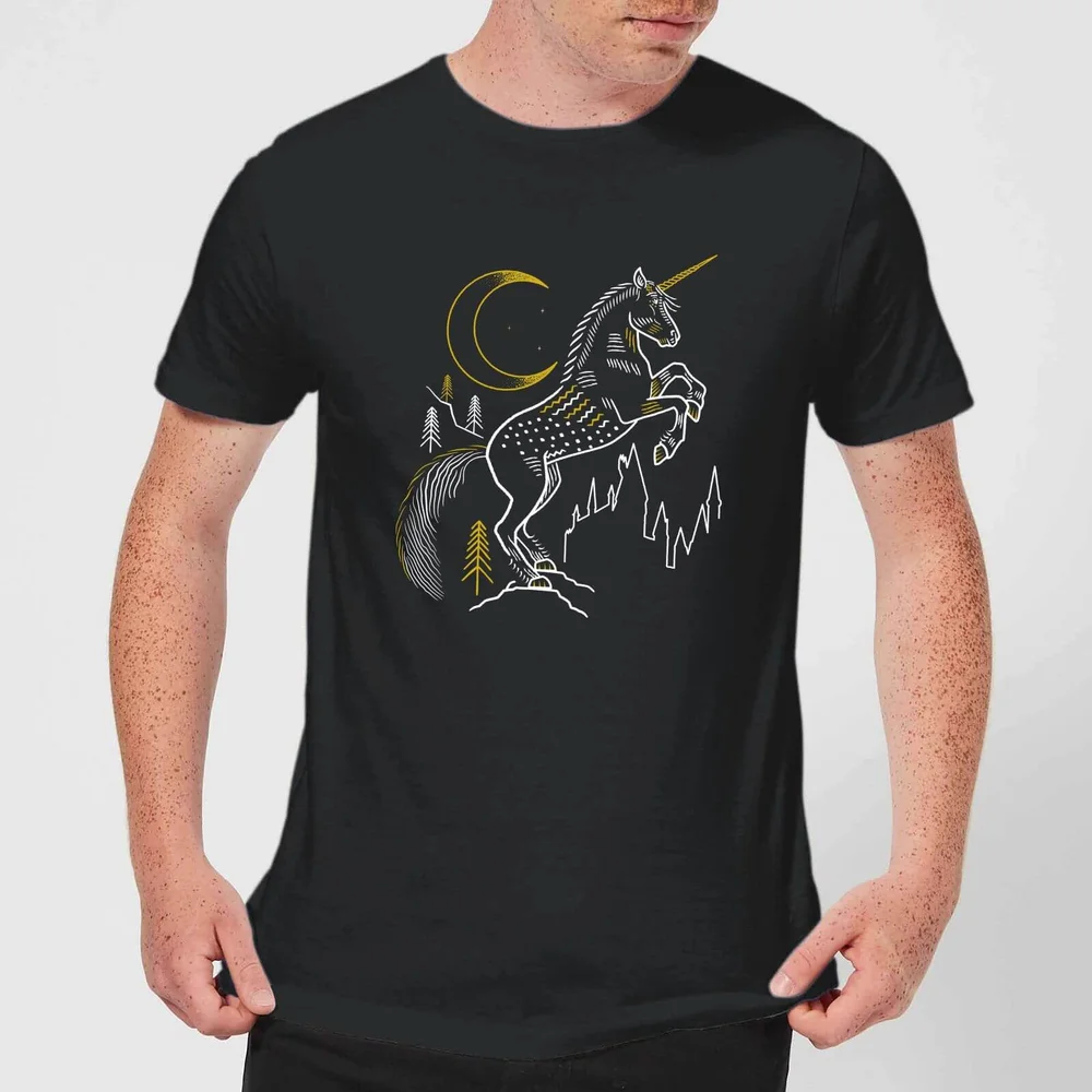 Harry Potter Unicorn Line Art T-shirt - Zwart - S - Zwart Afbeelding 1