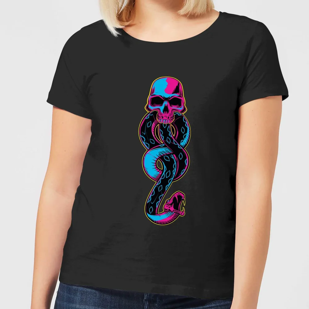 Harry Potter Neon Dark Mark Dames T-shirt - Zwart - S Afbeelding 1