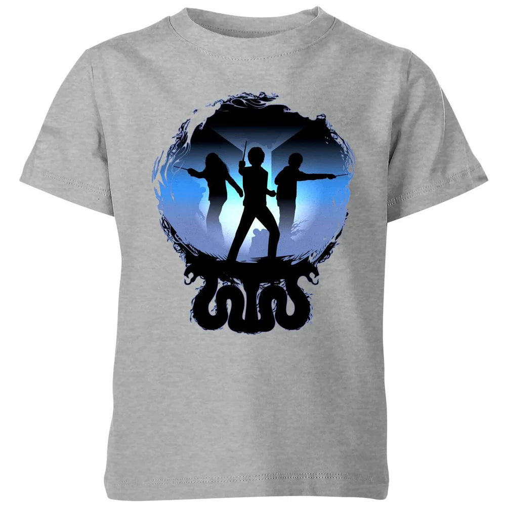 Harry Potter Silhouette Attack Kinder T-shirt - Grijs - 98/104 (3-4 jaar) Afbeelding 1